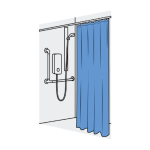 Domestic and Medical Shower Curtain Straight Blue